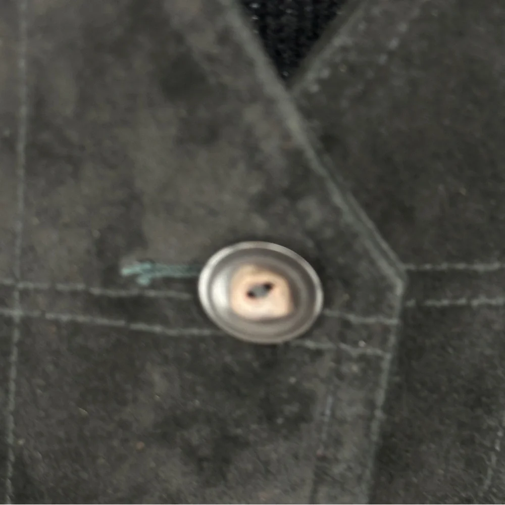 Women’s Large Black Suede Knit Button-Up Vest Monochrome Contemporary‎ - Picture 6 of 9